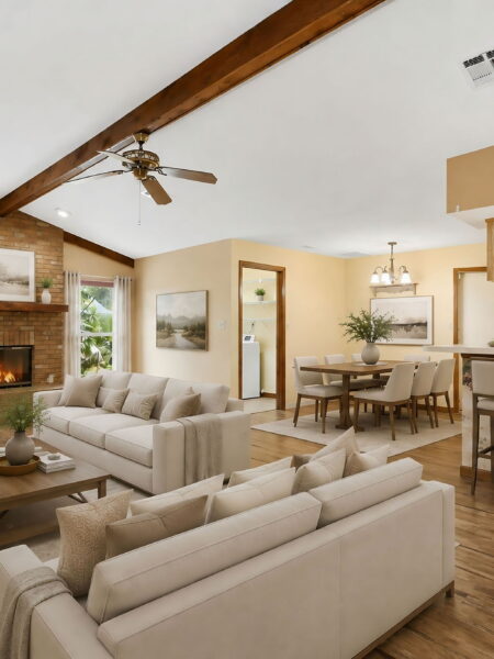 Virtual Staging – Living Room & Kitchen